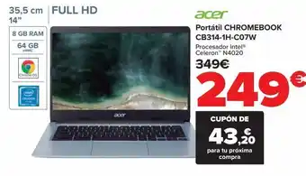 Carrefour Portátil chromebook cb314-1h-co7w acer oferta