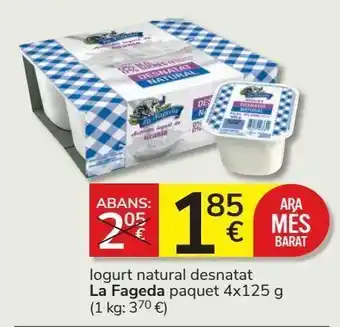 Consum Yogur natural la fageda oferta
