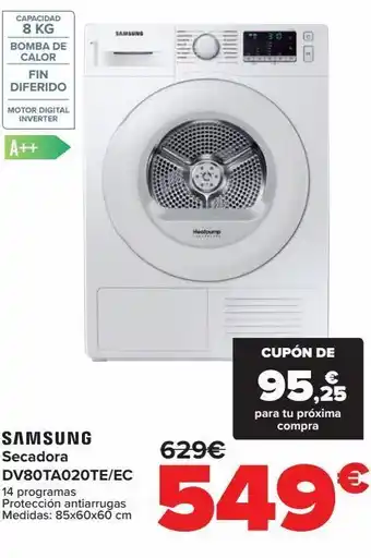 Carrefour Secadoras dv80ta020te/ec samsung oferta