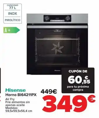Carrefour Horno bi64211px hisense oferta