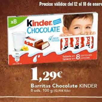Gadis Barritas chocolate kinder oferta
