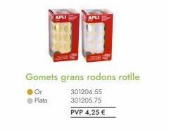 Abacus Apli apli gomets grans rodons rotlle or plata 301204.55 301205.75 pvp 4,25 € oferta