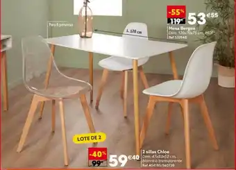 GiFi Mesa bergen o 2 sillas chloe oferta