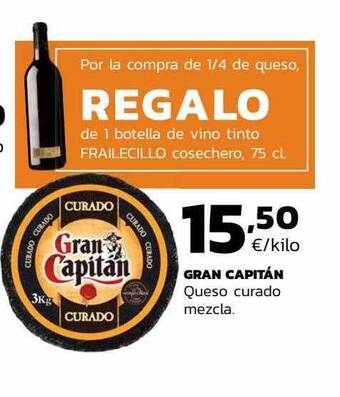 Supermercados Lupa Gran capitán queso curado mezcla oferta