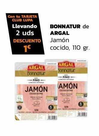 Supermercados Lupa Bonnatur de argal jamón cocido oferta