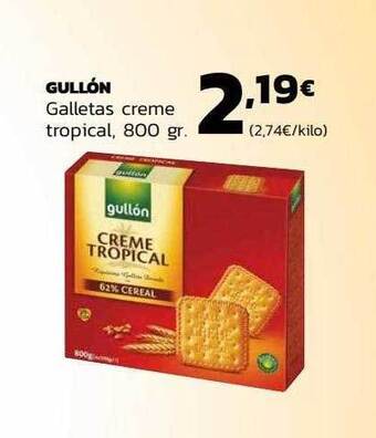 Supermercados Lupa Gullón galletas creme tropical oferta