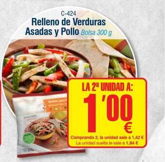 Abordo Relleno de verduras asadas y pollo oferta