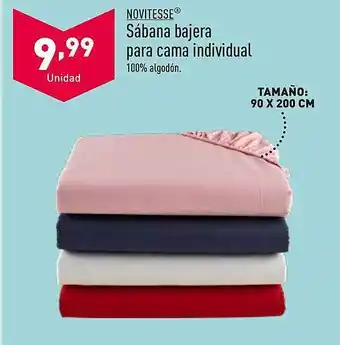 ALDI Novitesse sábana bajera para cama individual oferta