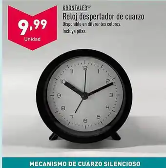 ALDI Krontaler reloj despertador de cuarzo oferta