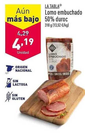 ALDI La tabla lomo embuchado 50% duroc oferta