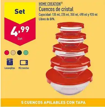 ALDI Home creation cuencos de cristal oferta