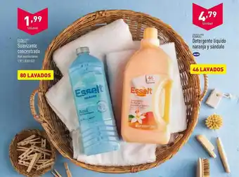 ALDI Esselt suavizante concentrado o detergente líquido naranja y sándalo oferta