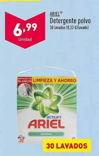 ALDI Ariel detergente polvo oferta