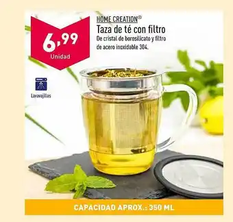 ALDI Home creation taza de té con filtro oferta