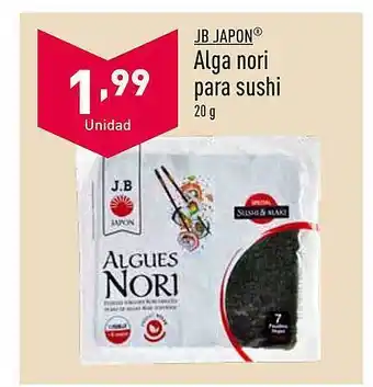 ALDI Jb japon alga nori para sushi oferta
