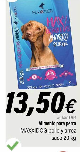 Cash Ifa Alimento para perro maxxidog pollo y arroz oferta