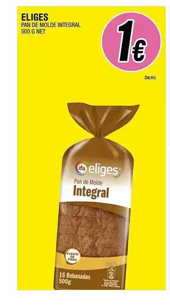 BM Supermercados Eliges pan de molde integral oferta