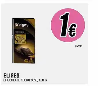 BM Supermercados Eliges chocolate negro 85% oferta