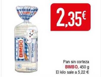 Masymas Pan sin corteza bimbo oferta