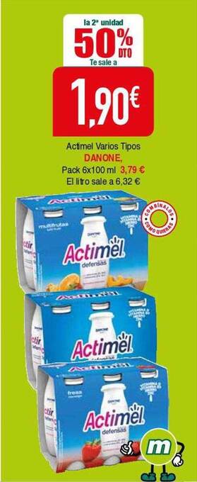 Masymas Actimel varios tipos danone oferta