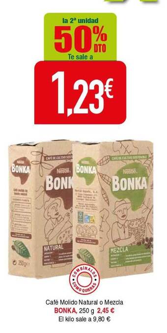 Masymas Café molido natural o mezcla bonka oferta