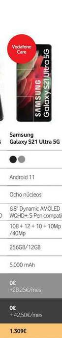 Vodafone Samsung Galaxy S21 Ultra 5g oferta