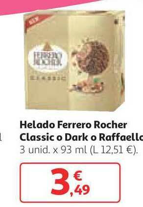 Alcampo Helado Ferrero Rocher Classic O Dark O Raffaello 3 unid. x 93 ml oferta
