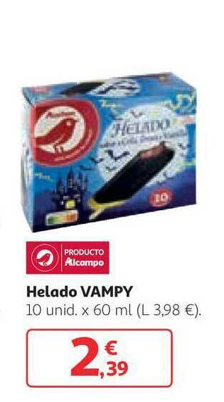 Alcampo Helado Vampy 10 unid. x 60 ml oferta