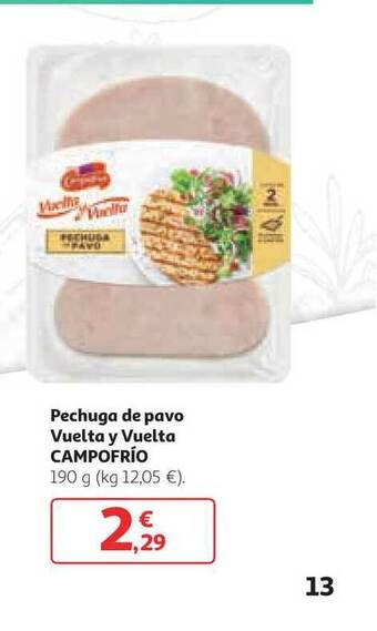 Alcampo Pechuga de pavo Vuelta y Vuelta Campofrío 190g oferta