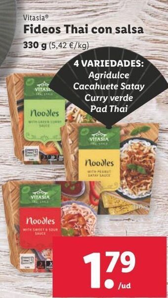 Lidl Fideos orientales vitasia oferta