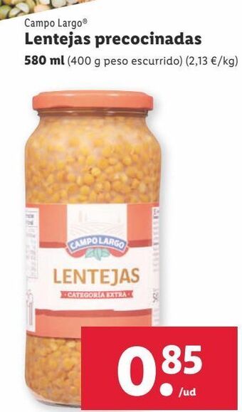 Lidl Lentejas campo largo oferta