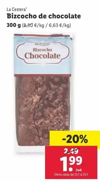 Lidl Bizcocho de chocolate la cestera oferta