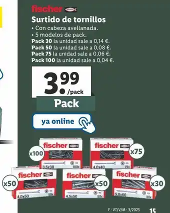 Lidl Tornillos fischer oferta