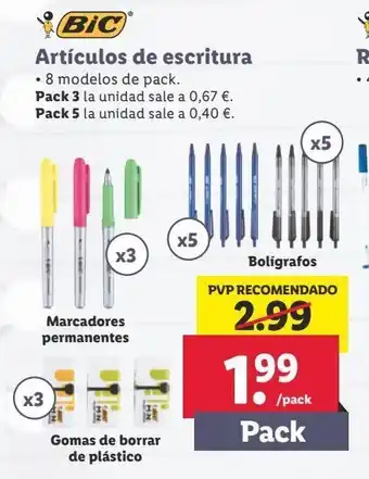 Lidl Artículos de oficina bic oferta