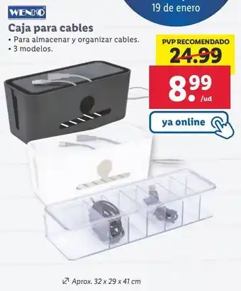 Lidl Organizador de cables oferta