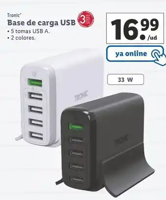 Lidl Cargador usb tronic oferta