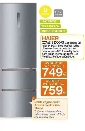 Expert HAIER COMBI 3 DOORS oferta