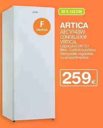 Artica AECV143W Congelador Vertical