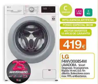 Expert LG F4WV3008S4W Lavadora oferta