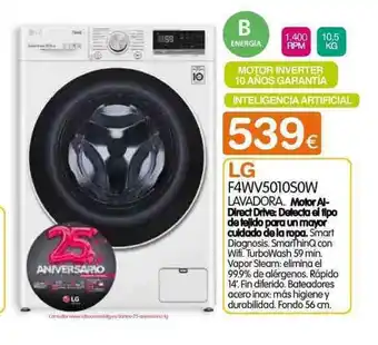 Expert LG F4WV5010SOW Lavadora oferta