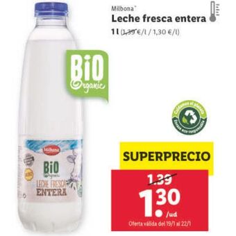 Lidl Leche fresca entera oferta