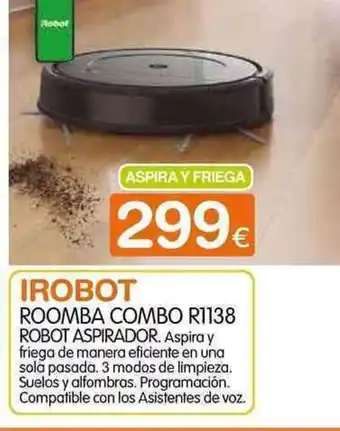 Expert Irobot Roomba Combo R1138 Robot Aspirador oferta