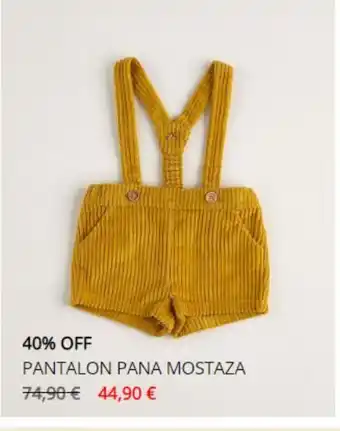 Nanos M cota 40% off pantalon pana mostaza 74,90 € 44,90 € oferta