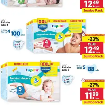 Lidl Pañales talla 5 lupillu oferta