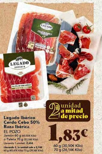 Gadis Legado ibérico cerdo cebo 50% raza ibérica el pozo oferta