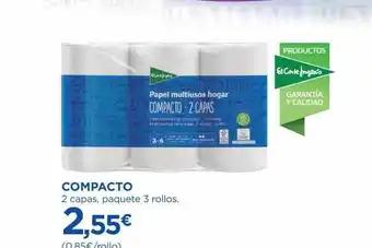 Hipercor Compacto 2 capas, paquete 3 rollos oferta