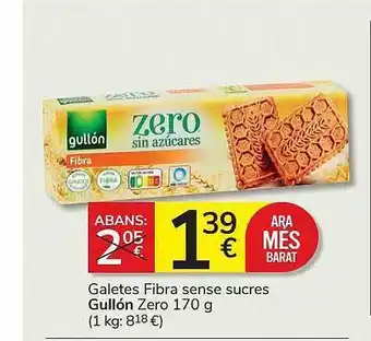 Consum Galetes fibra sense sucres gullón zero oferta