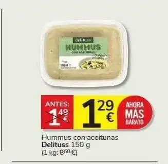 Supermercados Charter Hummus con aceitunas delituss oferta