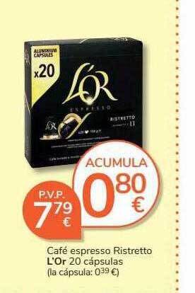 Supermercados Charter Café espresso ristretto l'or oferta