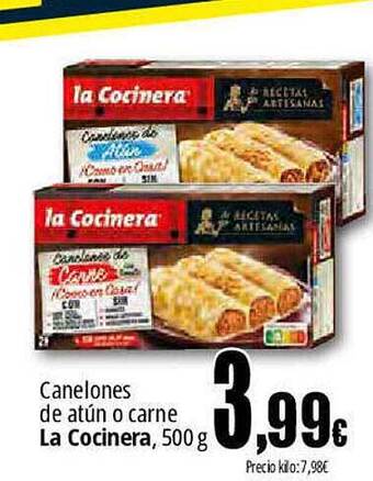 Unide Supermercados Canelones de atún o carne la cocinera oferta
